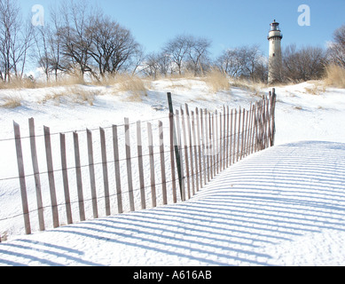 Brutto-Point Lighthouse in Evanston, Illinois Stockfoto