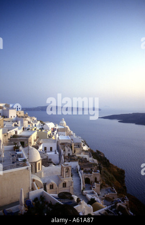 Blick von Thira Santorini Griechenland Stockfoto