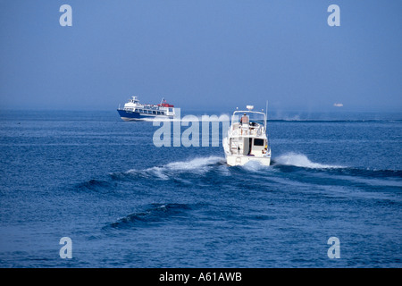 Schiffe in Mackinac Island Lake, Lake Huron, Michigan, USA Stockfoto