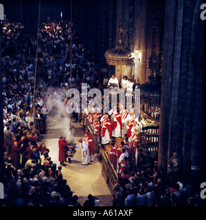 Feierliche Zeremonie in der Kathedrale, Kathedrale von Santiago De Compostela, La Coruna, Galicien, Spanien Stockfoto