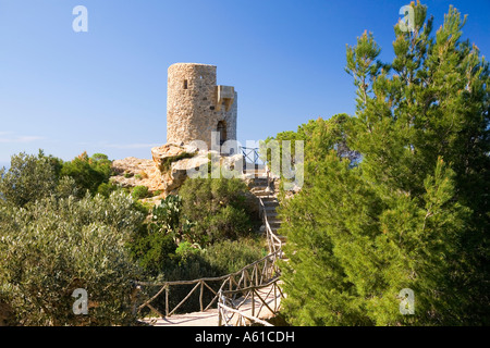 Die alten Torre del Verger Wachturm, Mallorca, Balearen, Spanien Stockfoto