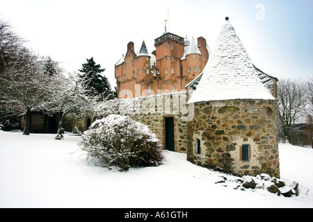 Malerische Bild Winter von Craigievar Castle in der Nähe von Aberdeen im Nordosten von Schottland Stockfoto