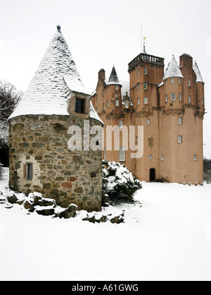 Malerische Bild Winter von Craigievar Castle in der Nähe von Aberdeen im Nordosten von Schottland Stockfoto