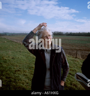 Bauern Ferienhaus Besitzer Joyce Lane auf der Papley farm Selbstversorger Hütten im ländlichen Northamptonshire Stockfoto