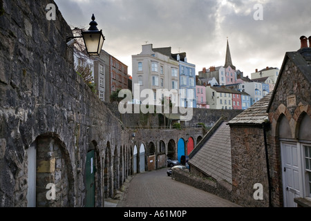 Approach to the harbour in Tenby Pembrokeshire Stockfoto