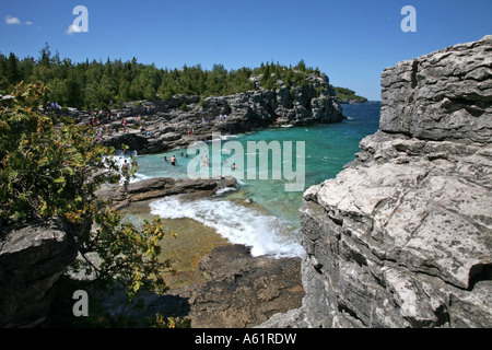 Indian Head Cove, Bruce Halbinsel; Reisen Sommerparadies Georgian Bay am Lake Huron Ontario Kanada Stockfoto