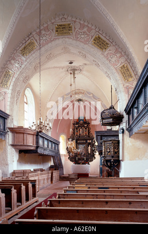 Friedersdorf, Dorfkirche, Innenbereich Nach Osten Stockfoto