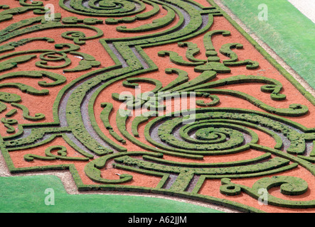 Vaux-le-Vicomte, Schloßpark, Parterre-Ornament Stockfoto