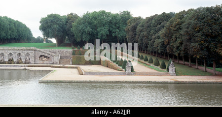 Vaux-le-Vicomte, Schloßpark, Blick Vom Schloß Auf sterben Perterres von Le Notre Stockfoto