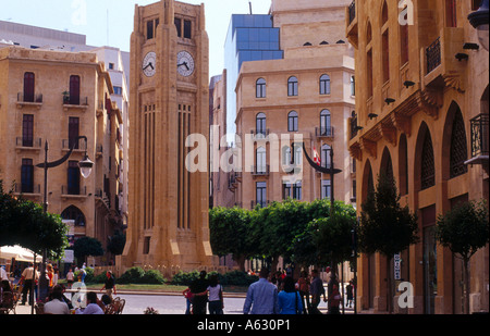 Uhrturm am City Square, Place De l ' Etoile, Beirut, Libanon Stockfoto