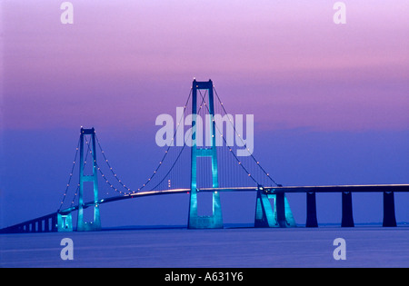 Brücke über die Meerenge großer Belt Fixed Link, großen Belt, Dänemark Stockfoto