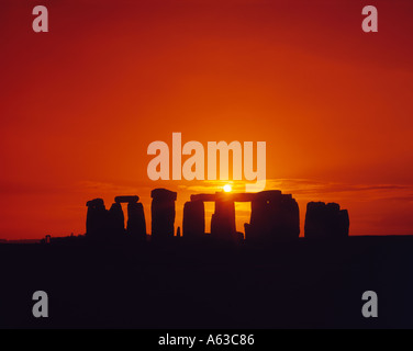 Stonehenge bei Sonnenuntergang Wiltshire England Stockfoto