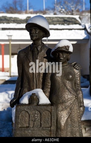 Statue von Kalle und Emma (Skansen) Stockfoto