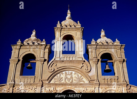 Zwillingstürme Glocke, Glocke Türme, Kathedrale von Santa Barbara, Stadt Riobamba, Riobamba, Provinz Chimborazo in Ecuador, Südamerika Stockfoto