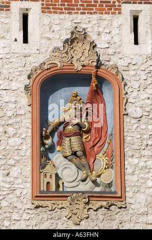 Statue von St. Florian am Florianstor, Brama Florianska, Krakau, Polen Stockfoto