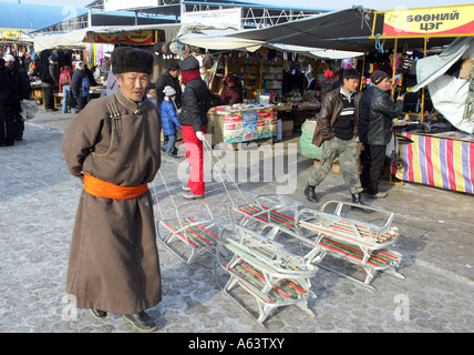 Markt in der Hauptstadt der Mongolei Ulan Bator Stockfoto