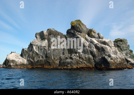 Meereslandschaft. Felsen im Meer in hellen, sonnigen Tag, Nord-Pazifik, Russland, Kamtschatka, Viluchinsky Bay Stockfoto
