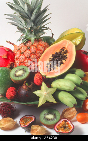 Tropische Früchte-Stillleben Stockfoto
