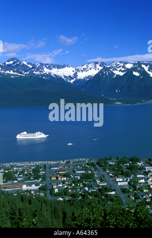 Kreuzfahrt Schiff Seven Seas verlässt Seward Alaska Stockfoto