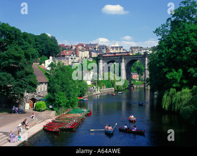 Fluß Nidd in Knaresborough North Yorkshire Stockfoto