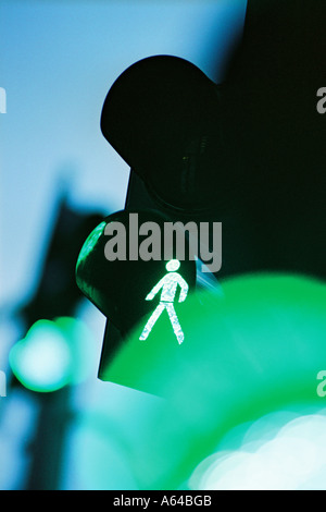 Grünes Licht Fußgängerampel Stockfoto