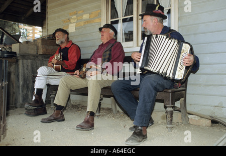 Straßenmusikanten in Sovereign Hill, Ballarat, Victoria, viktorianischen Goldfields AUS Stockfoto