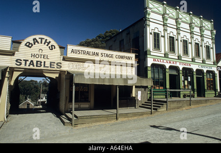 Hauptstraße in Sovereign Hill, Ballarat, Victoria, viktorianischen Goldfields AUS Stockfoto