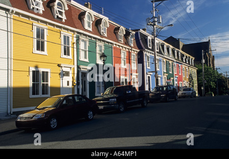 Bunte Häuser im historischen Zentrum von St. John´s, Neufundland Stockfoto