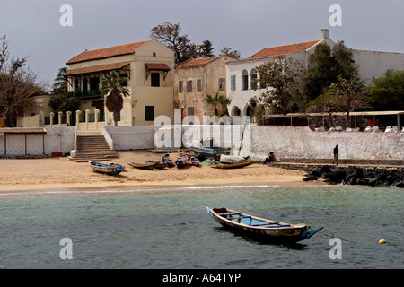 Isle de Gorée in Senegal am Strand Häuser Stockfoto