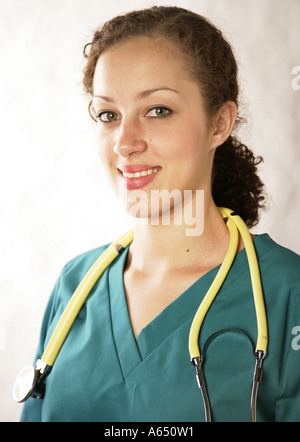 Porträt einer Krankenschwester oder Arzt. Stockfoto
