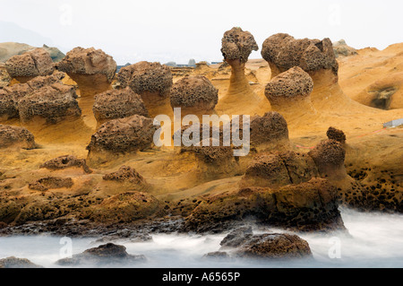 Yehliu ist eine Halbinsel an der North Coast von Taiwan zwischen Taipeh und Keelung für die Küsten Felsformationen berühmt ist Stockfoto