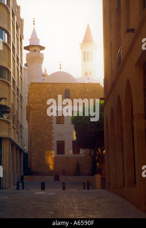 Moschee und Kirche zusammen Beirut Stadt lebanon Stockfoto