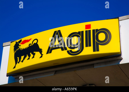 Zeichen der AGIP Deutschland Stockfoto