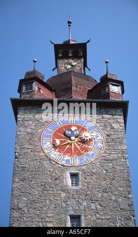 Glockenturm des Rathauses in Luzern Schweiz Stockfoto