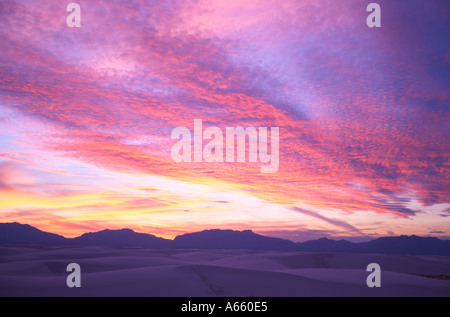 USA New Mexico White Sands National Monument bei Sonnenuntergang Stockfoto