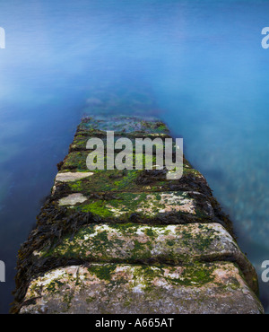 Stein-Steg im Hafen von Swanage, Dorset Stockfoto