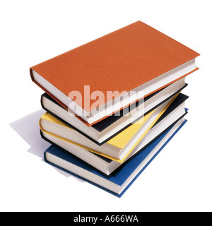 Einen Haufen Hardcover Bücher in verschiedenen Farben Stockfoto