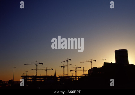 Die Skyline über Birmingham uk während des Baus des neuen Bullring Shopping Centers gibt es beschreibt auch riesige Arbeit Stockfoto