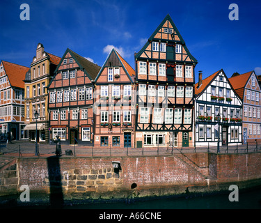 DE - Niedersachsen: Stade Stadt und Fluss Schwinge in "Altes Land" Stockfoto