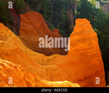 FR - PROVENCE: Ockerfarbenen Felsen oder Carriere d'Ocre im Roussillon Stockfoto