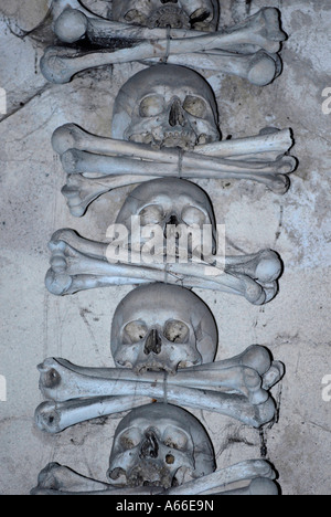 Schädel und Knochen Sedlec Ossuary Kapelle Kutna Hora Tschechien Stockfoto