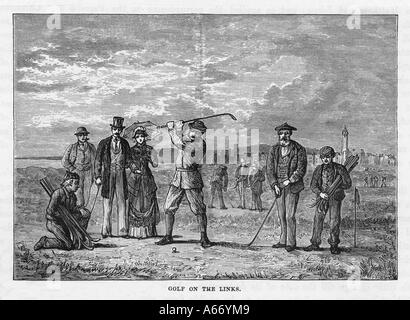 Golf in St Andrews 1881 Stockfoto