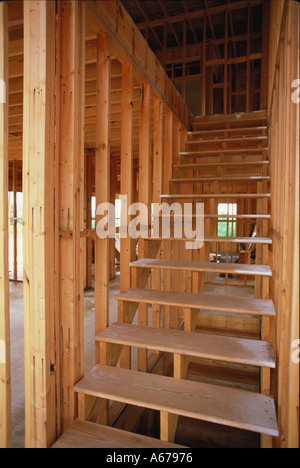 neu gebaute Treppen im Haus Neubau Stockfoto