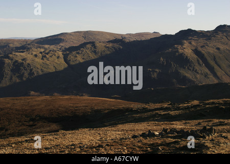 Die Wasdale Gruppe vom Gipfel des Dale Head, Nationalpark Lake District, Cumbria Stockfoto