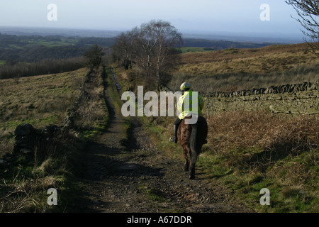 Reiten am Talkin verliebte sich in Geltsdale, in den North Pennines Gebiet von außergewöhnlicher natürlicher Schönheit, Cumbria Stockfoto