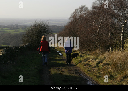 Wanderer auf Talkin verliebte sich in Geltsdale, in den North Pennines Bereich der hervorragenden natürlichen Schönheit, Cumbria Stockfoto