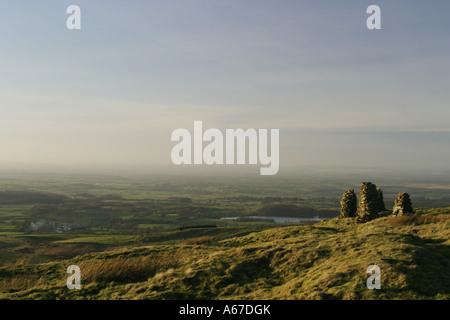 Die Aussicht vom Gipfel des Talkin lag oberhalb Geltsdale in den North Pennines Gebiet von außergewöhnlicher natürlicher Schönheit, Cumbria Stockfoto