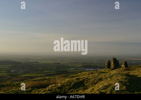 Die Aussicht vom Gipfel des Talkin lag oberhalb Geltsdale in den North Pennines Gebiet von außergewöhnlicher natürlicher Schönheit, Cumbria Stockfoto