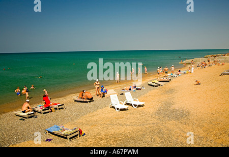 Hotel und Sanatorium Yurmino, Hotelstrandes, Saki, Krim, Ukraine, Süd-Stabilitätin, Europa, Stockfoto