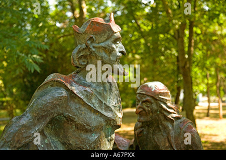 Stadtpark mit Figuren von Alex. Sergej Pusakin, Saki, Krim, Ukraine, Süd-Stabilitätin, Europa, Stockfoto